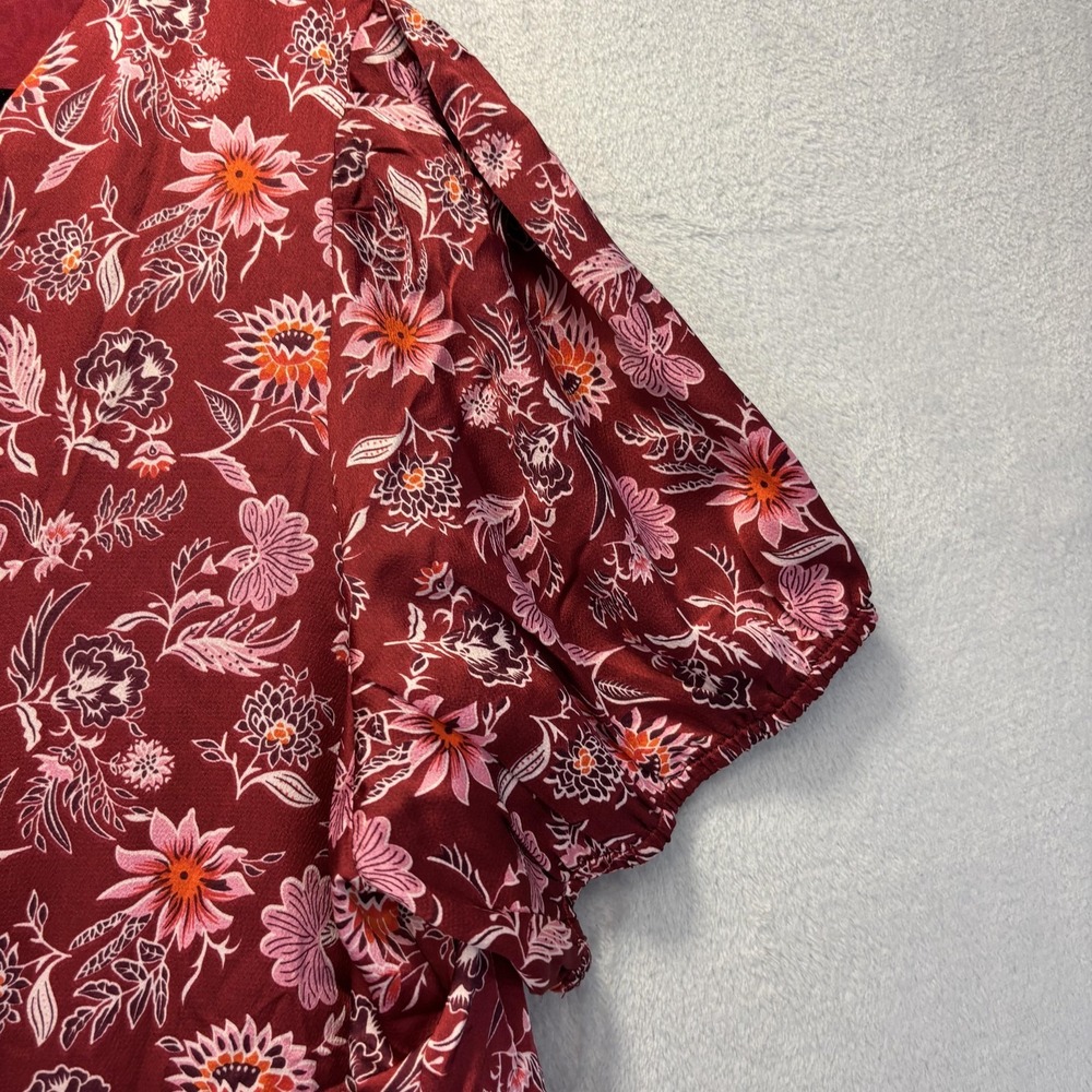 NEW PIPER & SCOOT Button Up Tiered Maxi Dress Womens XXL Red Floral Flowy Picnic - Picture 10 of 12